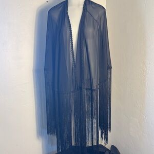 Chic Black Fringe shawl